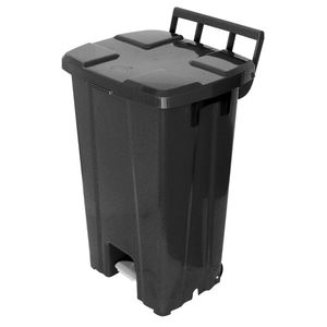 Lixeira Plástico Quadrado com Pedal de 100 Litros Preto - P100P - JSN