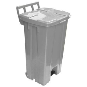 Lixeira Plástico Quadrado com Pedal de 100 Litros Cinza - P100C - JSN