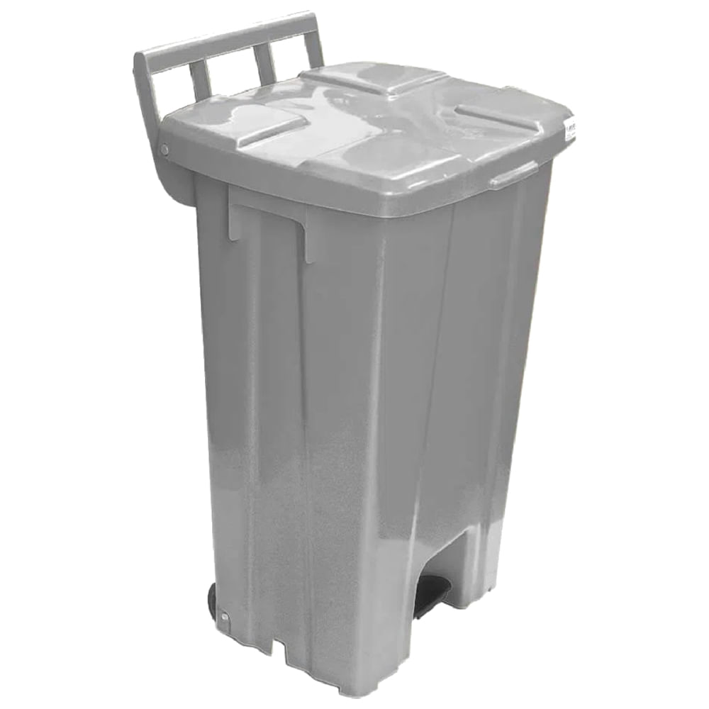 Imagem do produto Lixeira Plástico Quadrado com Pedal de 100 Litros Cinza - P100C - JSN