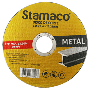 Disco Corte Metal 115X1.6X22X23MM - 6138 - STAMACO