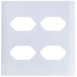 Placa 4x4 para 4 Tomadas Universais 2P+T Branco da Linha Novara - 1100-59 - DICOMPEL