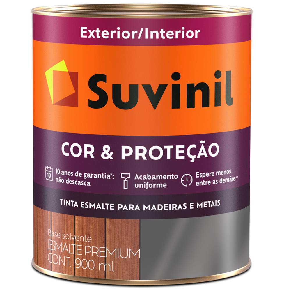 Imagem do produto Tinta Esmalte Sintético Cor e Proteção Brilhante para Madeira e Metal 900ml Tabaco - 53381320 - SUVINIL