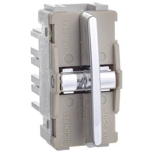 Módulo de Interruptor Bipolar Simples Cromado da Linha Novara - DC-1200/57 - DICOMPEL