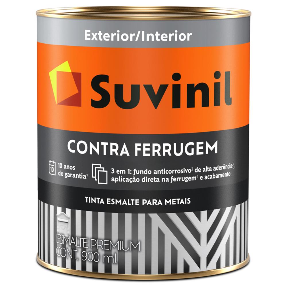 Imagem do produto Tinta Esmalte Brilhante Contra Ferrugem 900ml Cinza Médio - 50581565 - SUVINIL