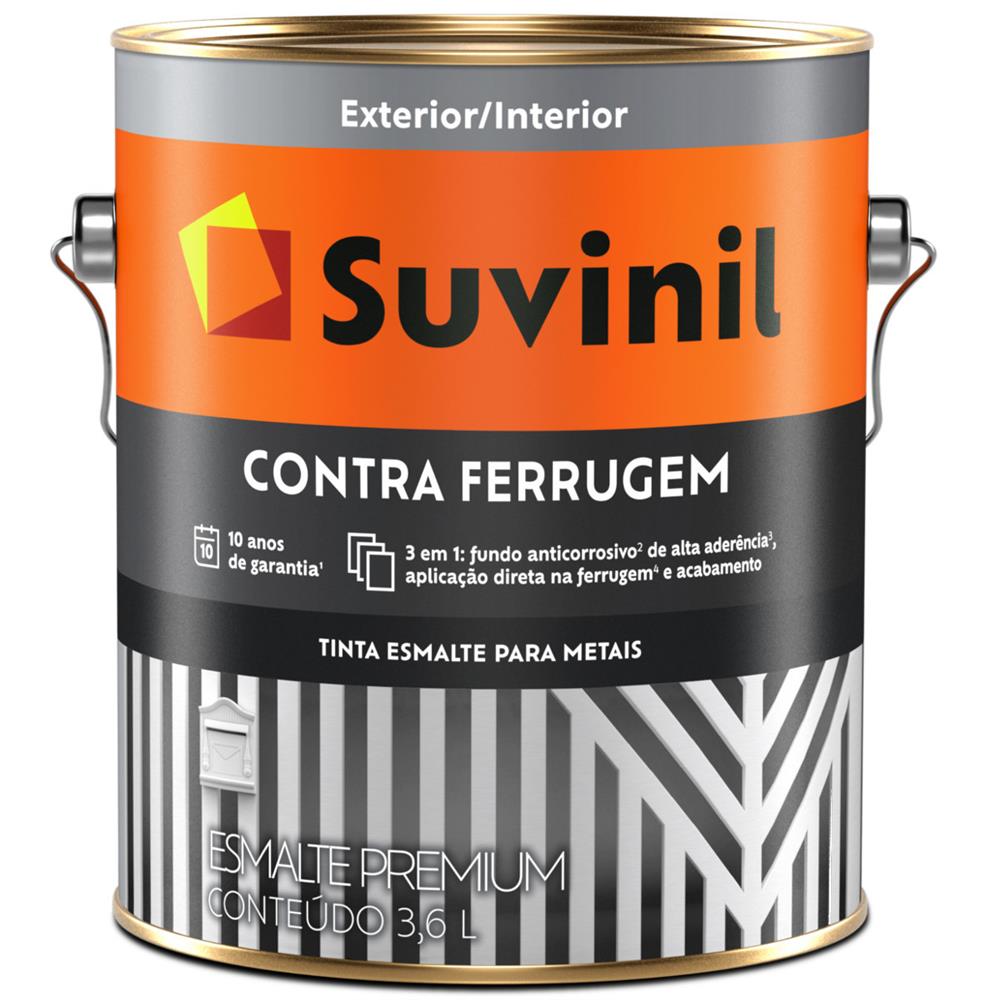 Imagem do produto Tinta Esmalte Brilhante Contra Ferrugem 3,6 Litros Preto - 50581399 - SUVINIL