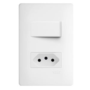 Interruptor Simples + Tomada 20A com Placa Habitat - 2101 - FAME