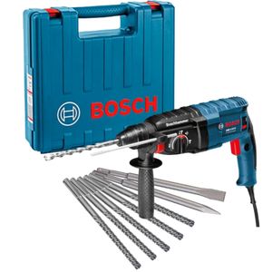 Martelete Perfurador Rompedor SDS-Plus 820 Watts 110 Volts GBH2-24D com 7 Peças e Maleta - 0615A001NU000 - BOSCH