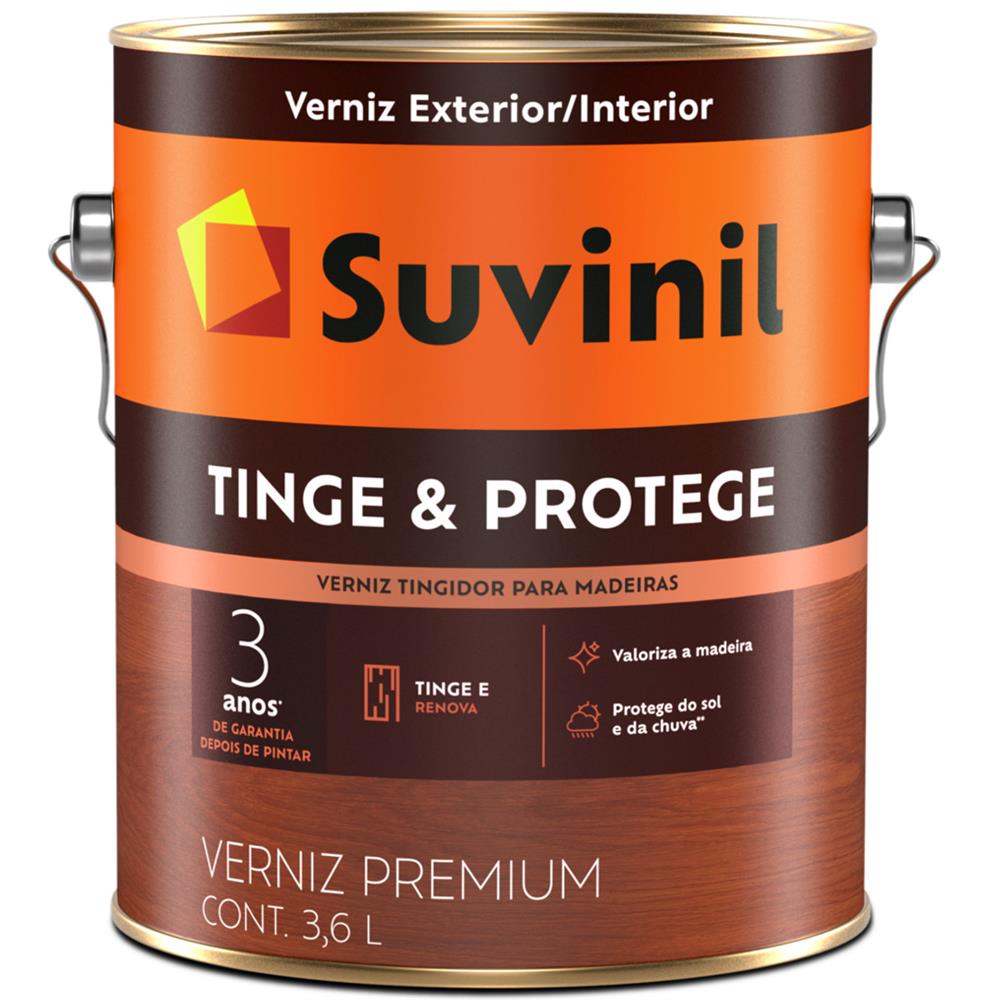Imagem do produto Verniz Tingidor Tinge & Protege 3.6 Litros Mogno - 57358918 - SUVINIL