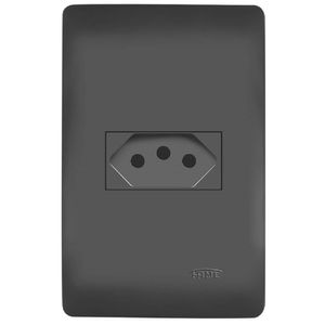 Conjunto Tomada 2P+T 10 Amperes Habitat Black - 4053 - FAME
