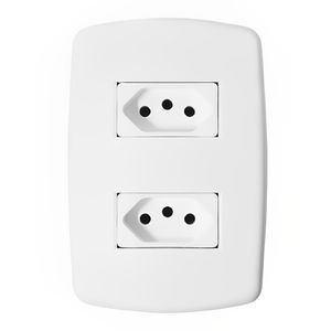 2 Tomadas Universal 2P+T 10A com Placa - DC-8100/27 - DICOMPEL