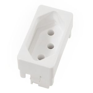 Tomada Universal 2P+T 10A sem Placa Branco - DC-9300/4 - DICOMPEL