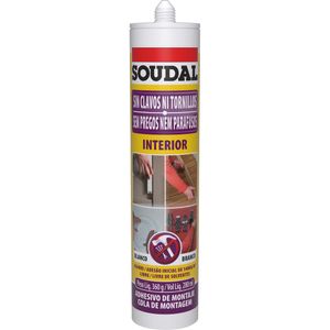 Adesivo sem Parafuso Interior a Base de Água Branco 360 Gramas - 123476 - SOUDAL BRASIL