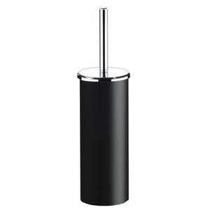 Suporte Plástico Preto com Escova Sanitária para Banheiro 10x39cm - 3434/151 - BRINOX