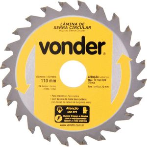 Jogo de Lamina de Serra Circular Com Videa 110mm x 20mm x 24 Dentes Com 3 Peças - 46.75.113.224 - VONDER