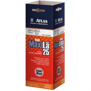 Rolo Maxila 100% Lã 23cm alta 25mm - AT328/25 - PINCEIS ATLAS