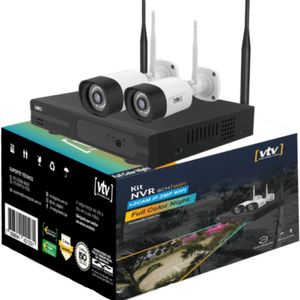 Kit Monitoramento NVR 8 canais + 2 Câmeras IP 3MP 20 metros + Armazenamento de 500 Gigas WI-FI - VTV-035 - VTV DIGITAL
