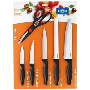 Conjunto de Facas com 6 Peças Cross Preto - 2556/310 - BRINOX
