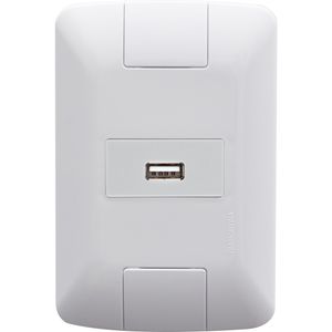 Conjunto 4x2 com 1 Tomada USB de 1,5 Ampères Bivolt Aria Branco - 57241026 - TRAMONTINA