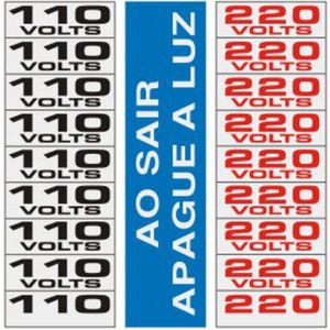 3 Placas de Alumíno Auto-Adesiva 15x15 Ao Sair Apague a Luz / 110v / 220v - 120 AH - SINALIZE