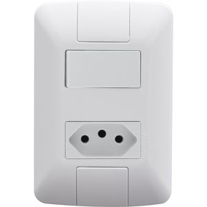Conjunto de Interruptor Simples 6 Ampères + Tomada 2P+T Aria - TRAMONTINA