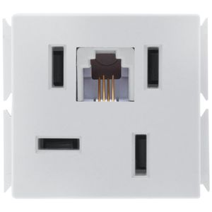 Módulo para Tomada de Telefone 4P e RJ11 Aria Branco - 57217050 - TRAMONTINA