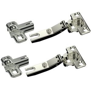 Dobradiça Caneco 35X11, 5mm Braço Curvo Sem Pistão Slide On Calço H0 Níquel 2 Peças Embalagem Autosserviço - 06922.0074.10 - SOPRANO