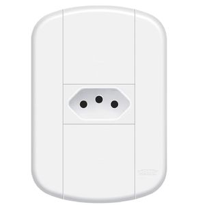 Tomada Fame com Placa 4x2"" Padrão 2P+T 10 Ampères Blanc - 112.3914.4 - FAME