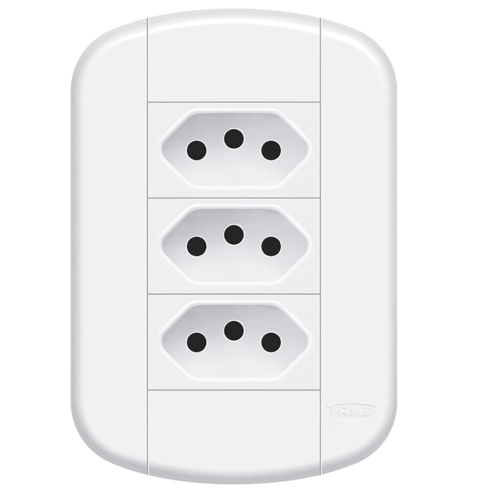 Imagem do produto Conjunto de 3 Tomadas 2P+T 20A/250 Volts Blanc Mais - 11239224 - FAME