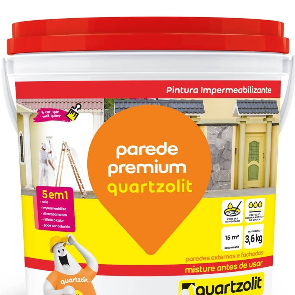 Imagem do produto Impermeabilizante Parede Premium Branco 3,6 Kilos - 0430.00000.0036GA - QUARTZOLIT