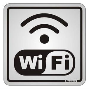 Placa de Alumínio Auto-Adesiva 15x15cm Wi-Fi - 120 BC - SINALIZE