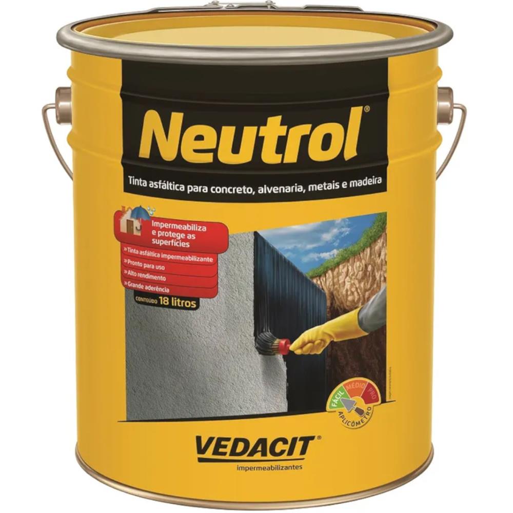 Imagem do produto Neutrol 45 Tinta Betuminosa 18 Litros - 112134 - VEDACIT