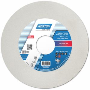 Rebolo Reto Branco 38A KVS 152,4x19,0x31,75mm - NORTON