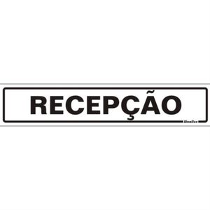 Placa de Poliestireno Auto-Adesiva 5x25cm Recepção - 200 AV - SINALIZE
