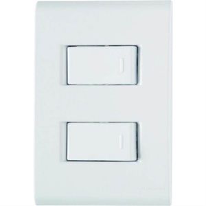 Conjunto Liz Branco 4x2 com 2 Interruptores Simples de 10 Ampères e 250 Volts - 57170040 - TRAMONTINA