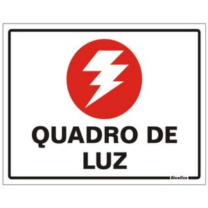 Placa de Poliestireno Auto-Adesiva 20x15cm Quadro de Luz - 220 AL - SINALIZE