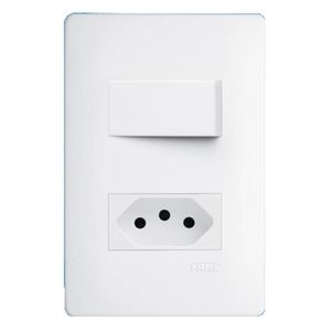 Interruptor Simples + Tomada 2P+T 10A 250 Volts Distanciados Habitat - 2100 - FAME