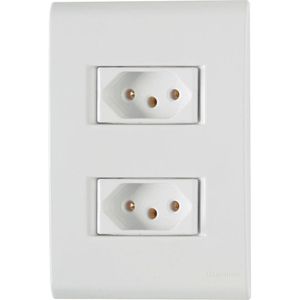 Conjunto Liz Branco 4x2 com 2 Tomadas 2P+T de 20 Ampères e 250 Volts - 57170066 - TRAMONTINA
