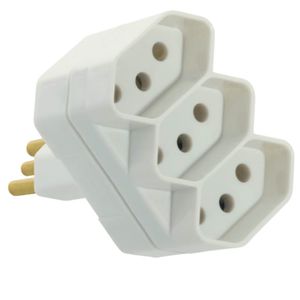 Plugue 2P+T 3 Saídas Bipolar 20A 250 Volts Cinza Sobrepor - 1492 - FAME