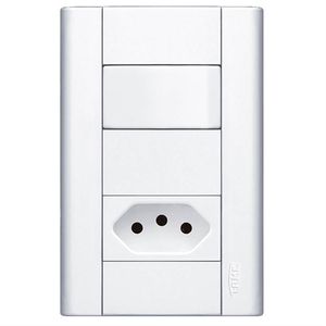 Conjunto Interruptor Simples+1Tomada Padrão 2P+T 20A 250 Volts - 1436 - FAME