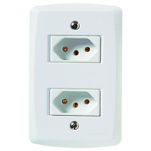 Conjunto Lux2 Branco 4x2 com 2 Tomadas 2P+T de 10 Ampères e 250 Volts - 57145066 - TRAMONTINA