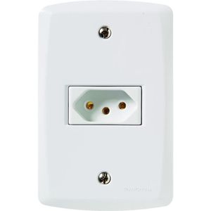 Conjunto Lux2 Branco 4x2 com 1 Tomada 2P+T de 20 Ampères e 250 Volts - 57145013 - TRAMONTINA