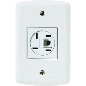 Conjunto Lux2 Branco 4x2 com 1 Tomada Para Telefone 4P+RJ11 - 57145018 - TRAMONTINA