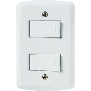 Conjunto Lux2 Branco 4x2 com 2 Interruptores Simples de 10 Ampères e 250 Volts - 57145040 - TRAMONTINA