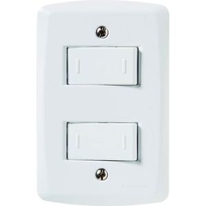 Conjunto Lux2 Branco 4x2 com 2 Interruptor Paralelos de 10 Ampères e 250 Volts - 57145041 - TRAMONTINA