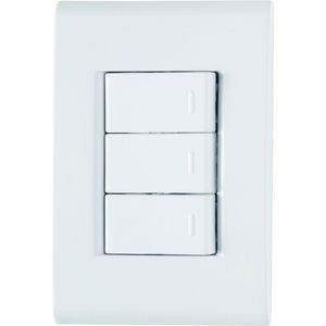 Conjunto Liz Branco 4x2 com 3 Interruptores Simples de 10 Ampères e 250 Volts - 57170070 - TRAMONTINA