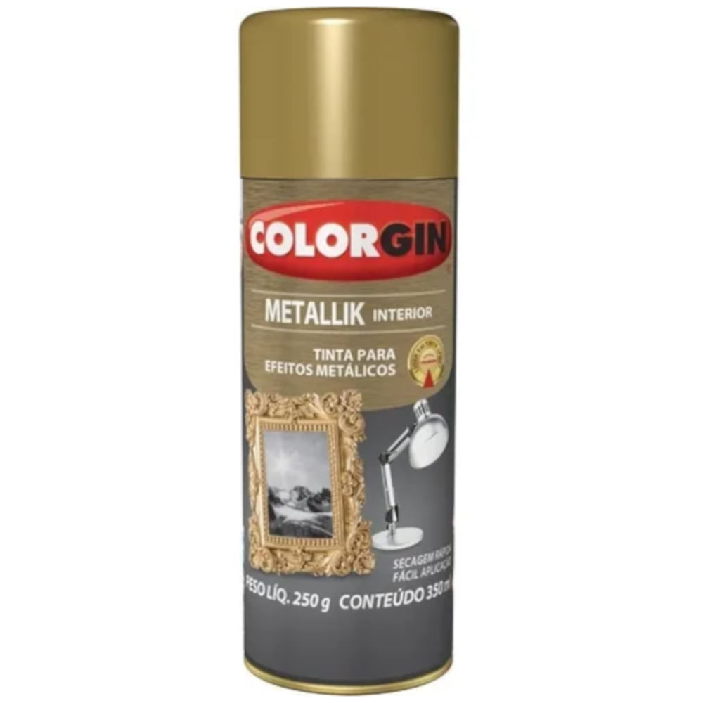Imagem do produto Tinta Spray Metallik Verniz Incolor Brilhante 350 ml - 58 - COLORGIN