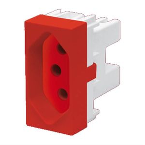 Módulo Tomada 2P+T 10A 250 Volts Elegance Vermelha - 2349 - FAME