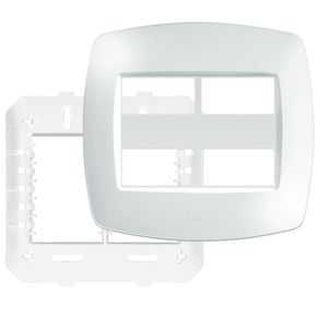 Placa 4"" x 4"" com Suporte 4 Módulos Horizontais Distanciados Elegance - 2514 - FAME