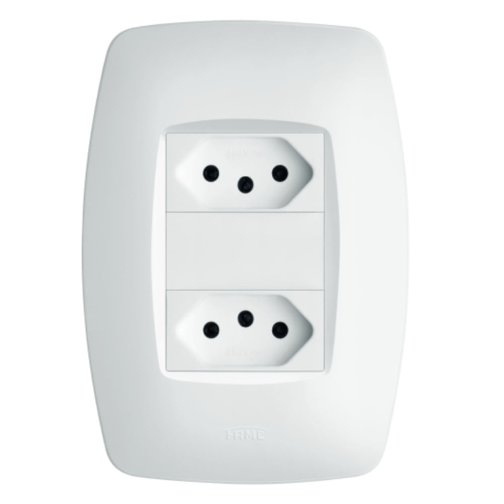 Imagem do produto Conjunto 2 Tomadas 2P+T 10A 250 Volts Distanciadas Elegance - 2259 - FAME