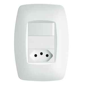 Conjunto Interruptor Simples + Tomada 2P+T 10A 250 Volts Elegance - 2260 - FAME